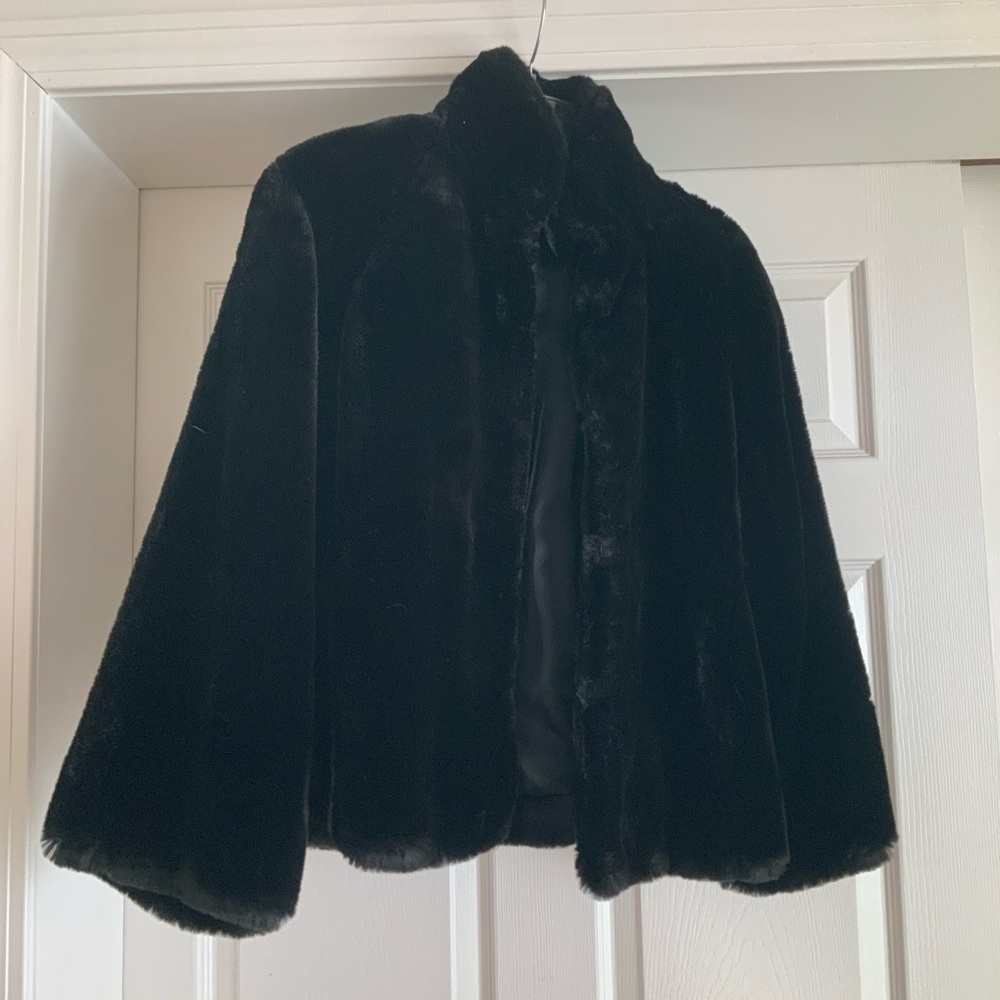 Lauren by Ralph Lauren, M, Faux Fur Jacket, Black